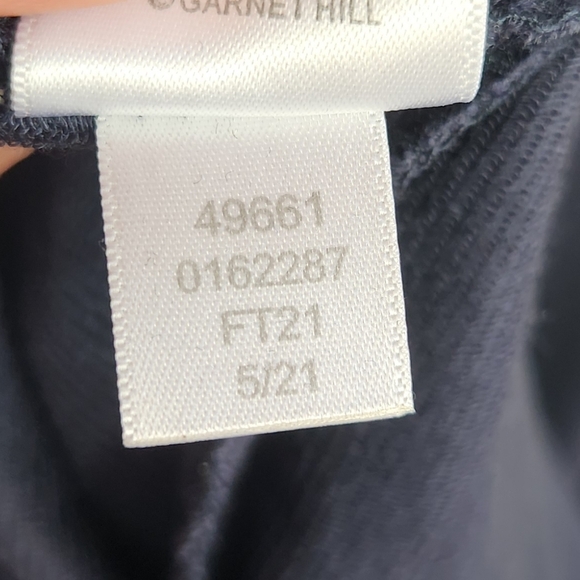 Garnet Hill Turtleneck Preppy Fall Work Casual Knit Midi Dress Navy Blue Medium - Picture 12 of 12